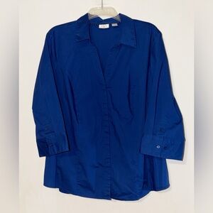 Lee Riders Royal Blue Button-Up Shirt NWOT 1X